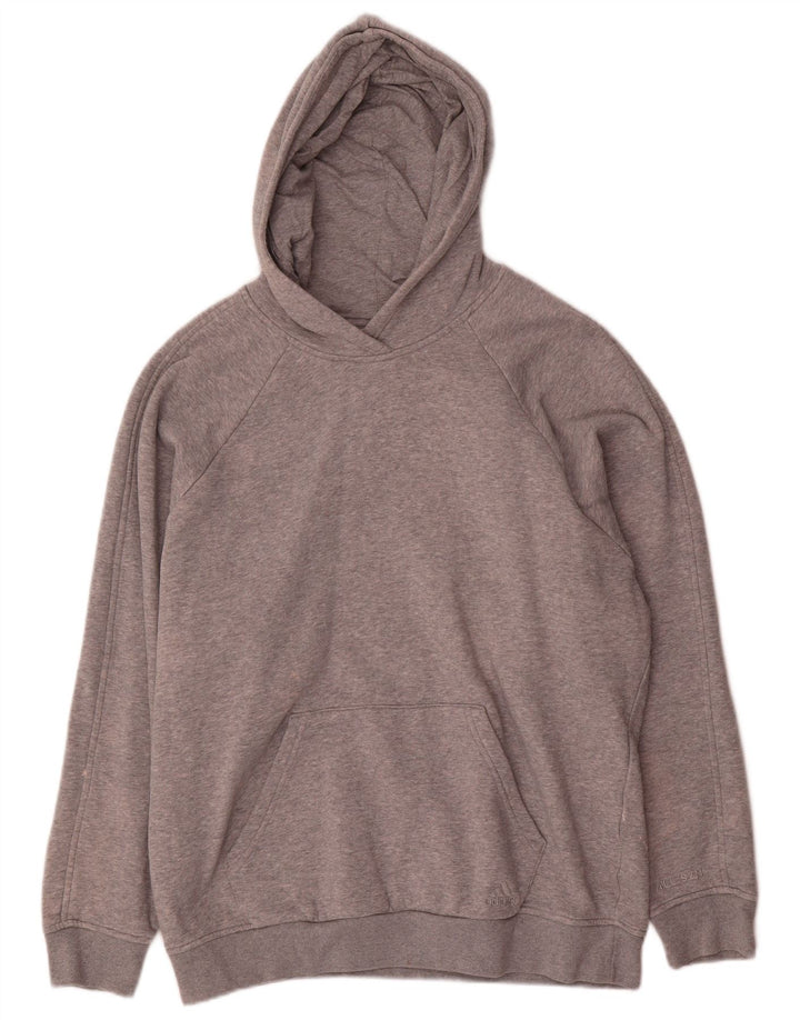 Adidas Womens Oversized Hoodie Jumper UK 14 Médio Cinza Algodão