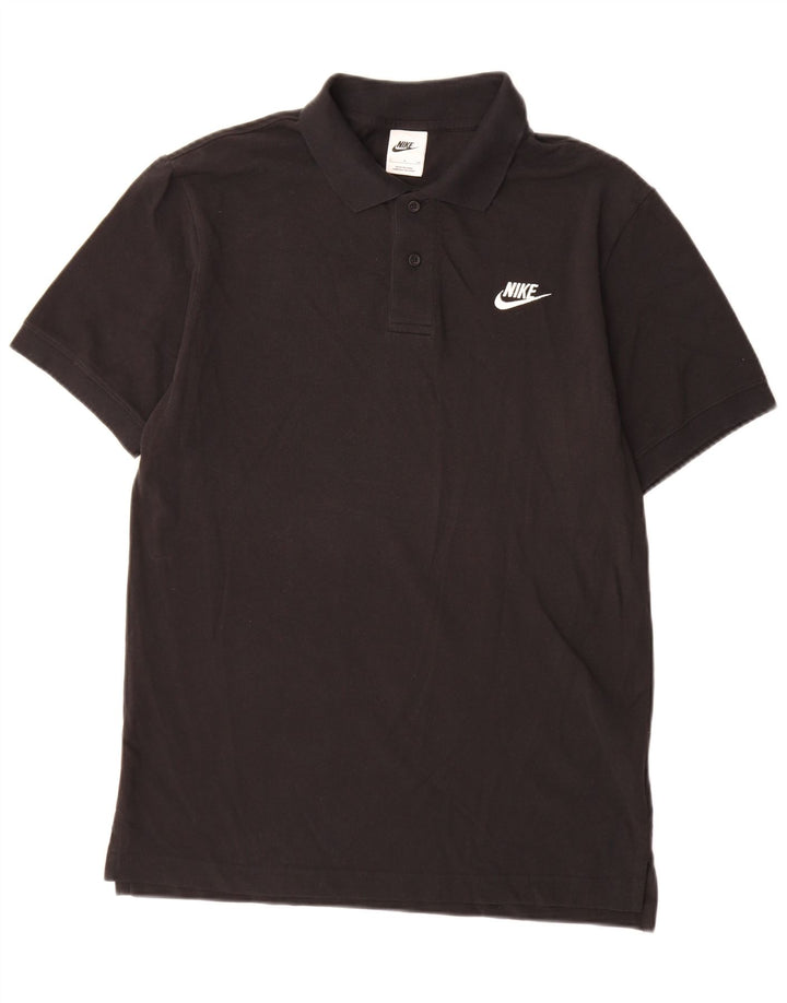 Camisa polo masculina Nike pequena de algodão preto