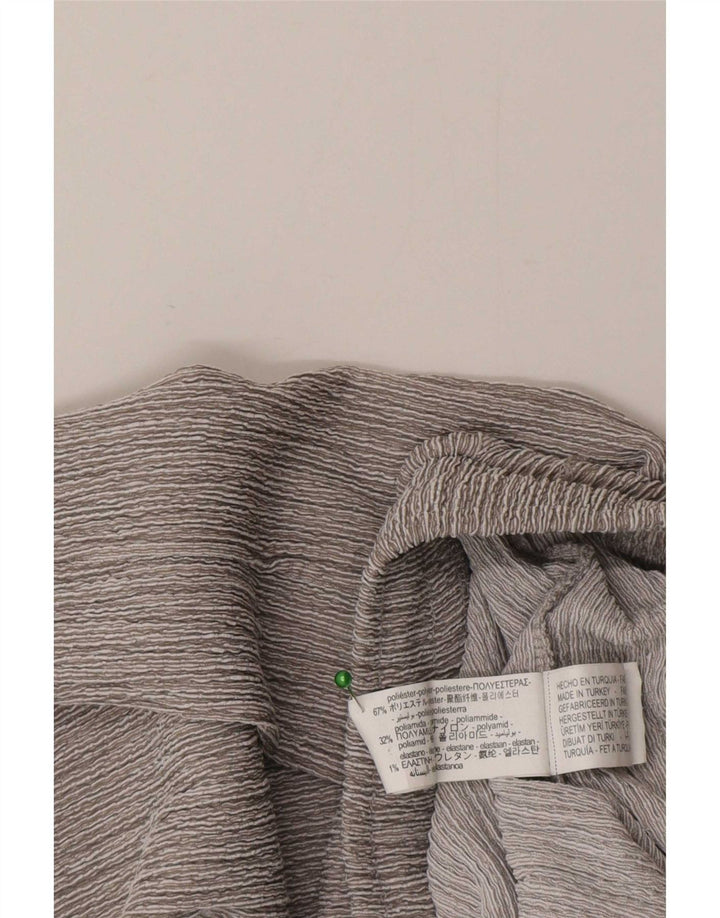 Zara Calça feminina casual folgada pequena W26 L29 poliéster cinza