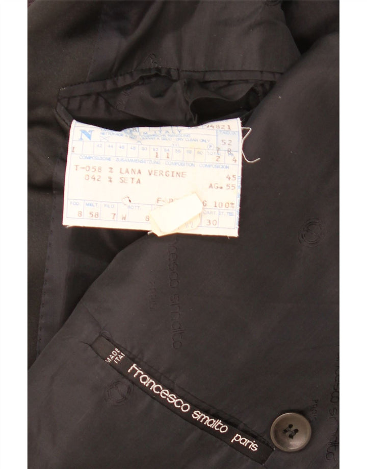 Jaqueta blazer masculina Francesco Smalto IT 52 XL marrom espinha de peixe