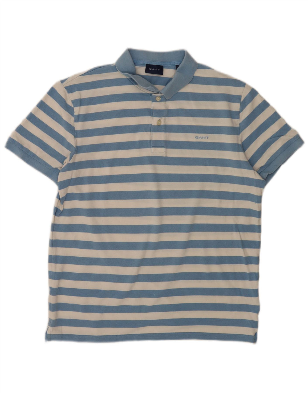 Camisa polo masculina Gant grande algodão listrado azul