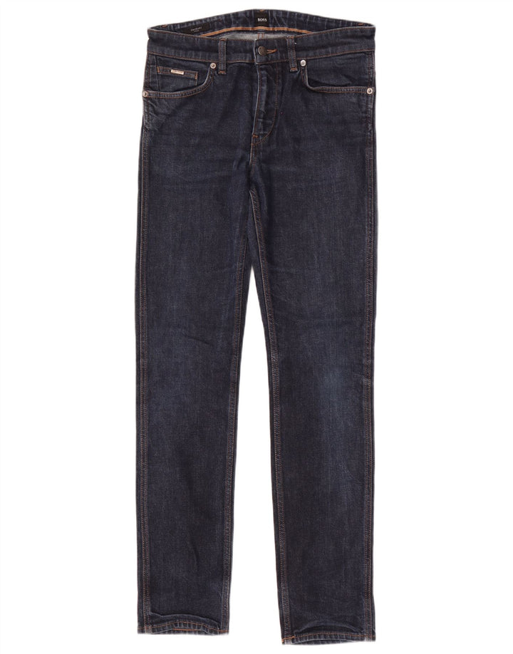 Hugo Boss Masculino Stretch Slim Jeans W30 L32 Azul Algodão