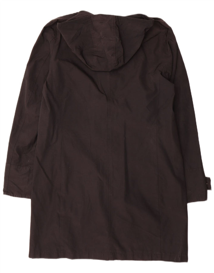 Sobretudo feminino Woolrich com capuz Reino Unido 16 grande algodão preto