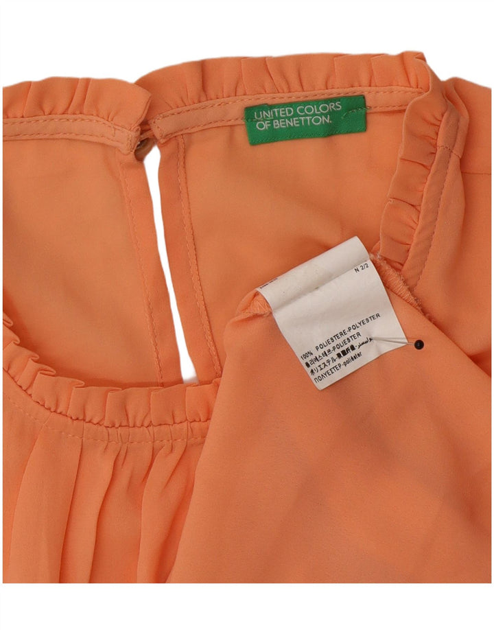 Blusa feminina Benetton UK 14 poliéster laranja médio