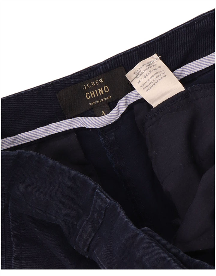 J. Crew Shorts Chino Feminino US 4 Pequeno W28 Algodão Azul Marinho