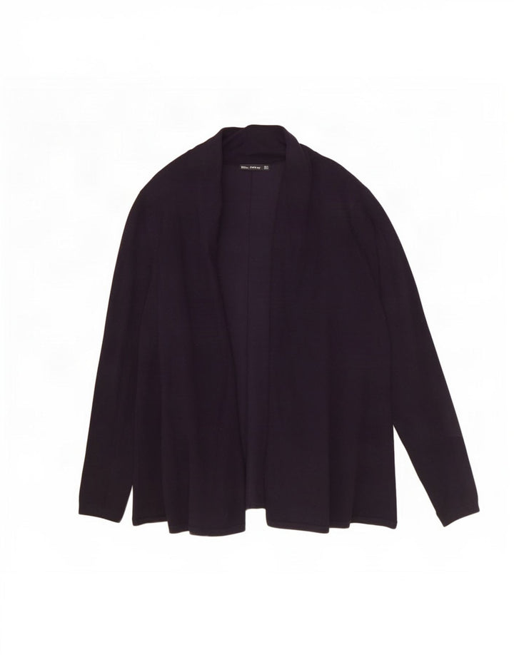 Zara Suéter Cardigan Aberto Feminino Reino Unido 10 Pequeno Azul Marinho