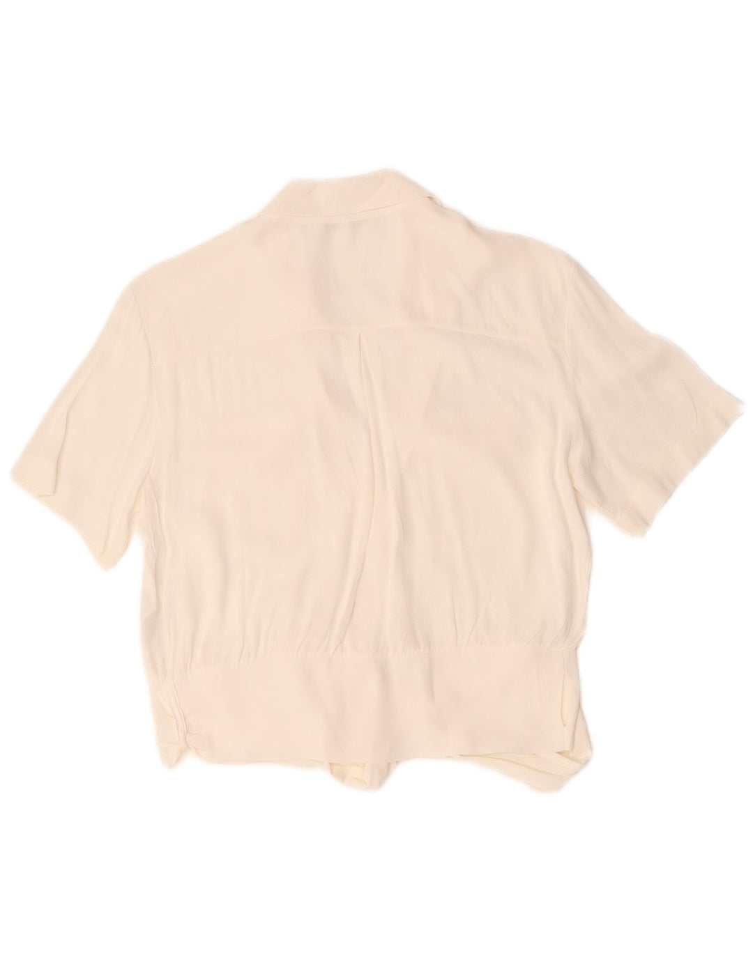 Patrizia Pepe Blusa feminina manga curta com gravata frontal IT 42 médio branco