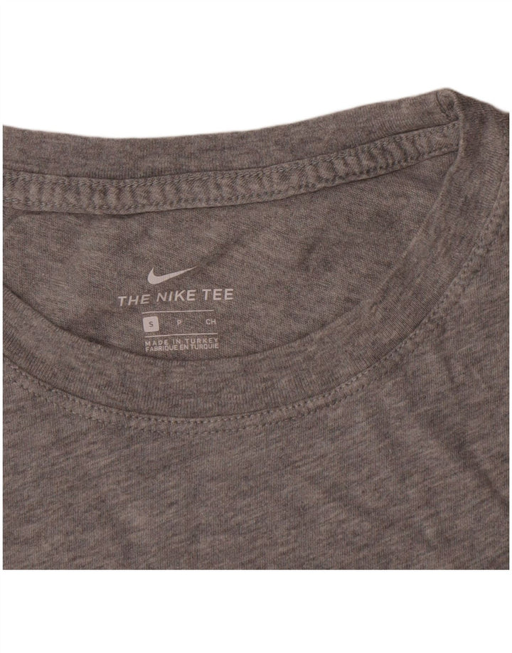 Camiseta Nike masculina gráfica top pequeno algodão manchado cinza