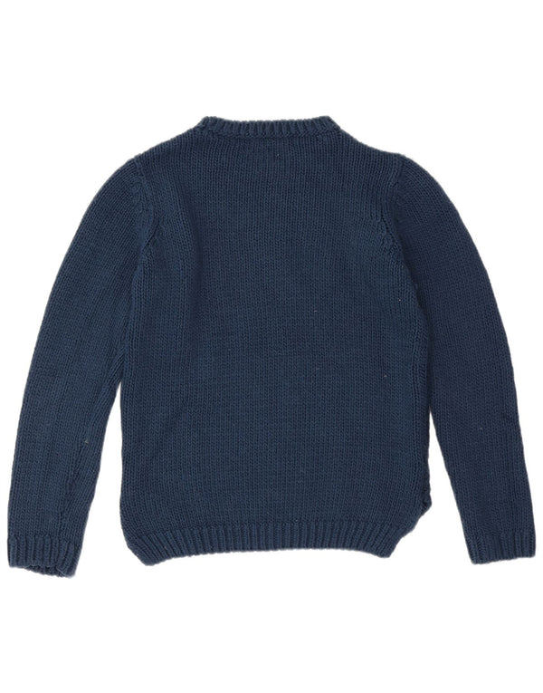Suéter feminino Zara com gola canoa Reino Unido 16 grande azul marinho