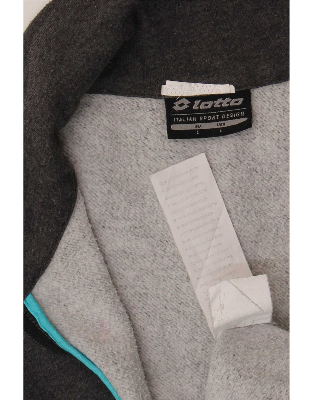Lotto Womens Tracksuit Top Jacket UK 14 Grande Algodão Cinza