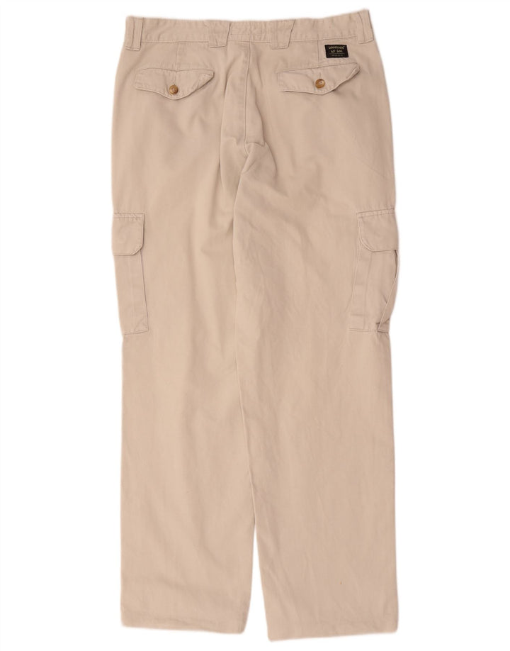 Calça cargo reta masculina Lee W34 L32 algodão bege
