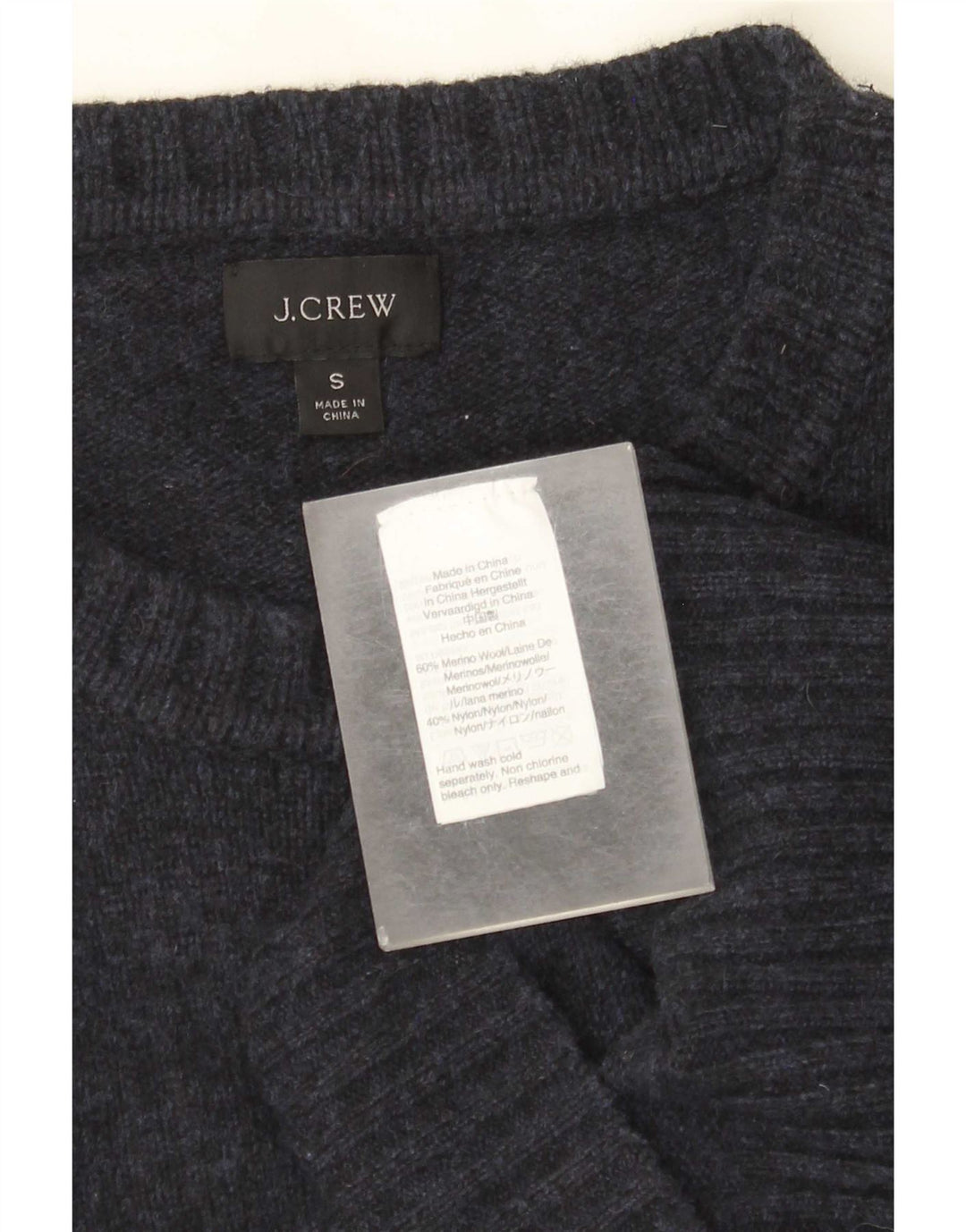 Suéter masculino J. Crew com ajuste regular e gola pequena azul marinho salpicado