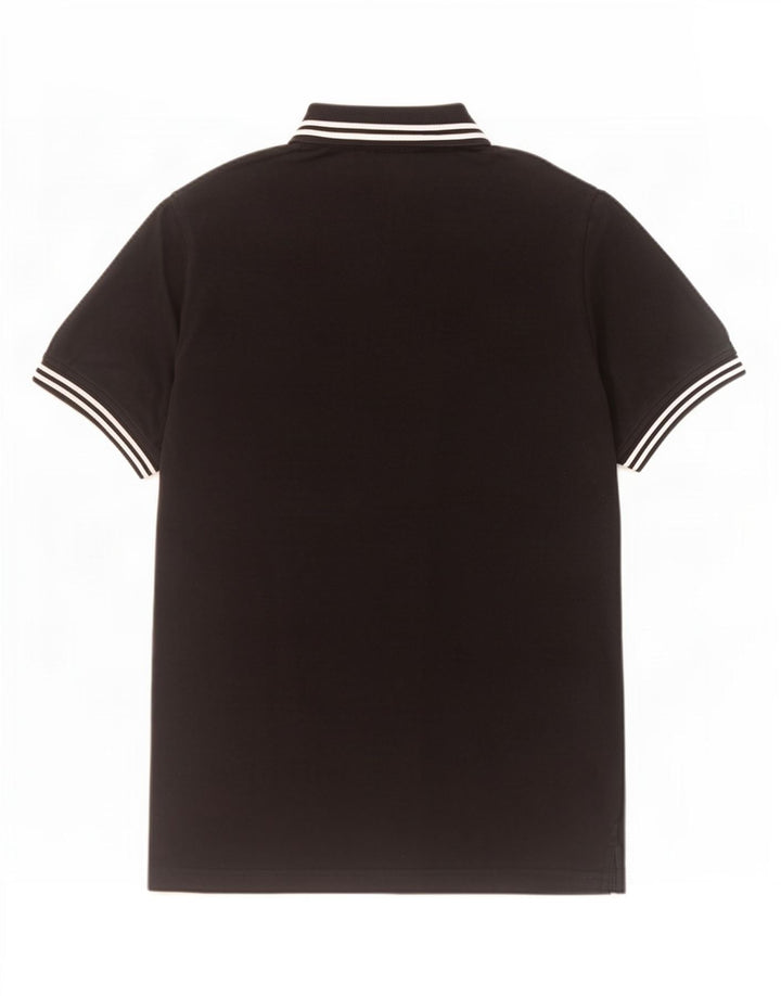 Camisa polo masculina Kappa grande algodão listrado preto