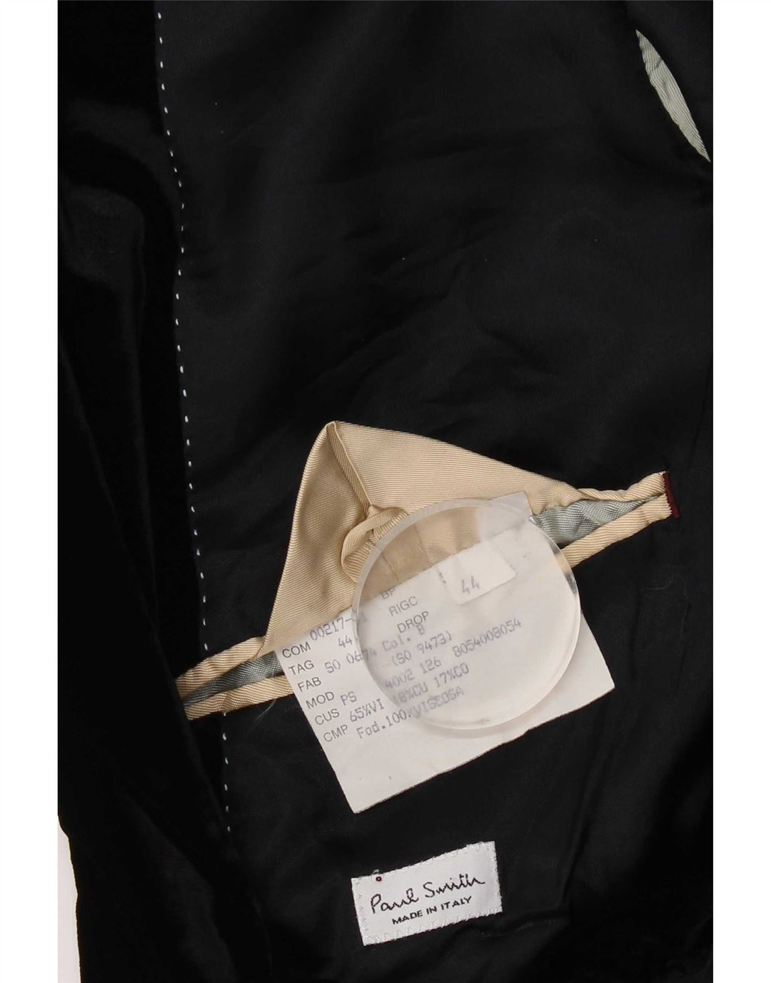 Jaqueta blazer masculina de veludo com 2 botões Paul Smith Reino Unido 44 2XL Viscose preta