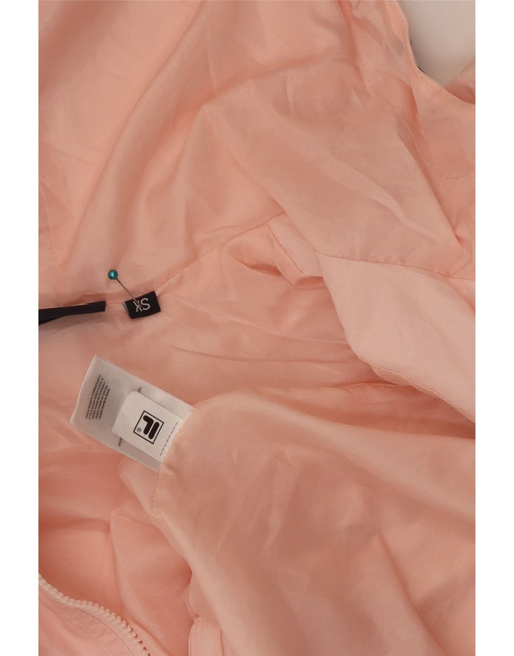 Fila Womens Hooded Oversized Rain Jacket UK 6 XS Rosa Poliéster