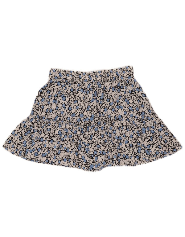 Calça quente feminina Zara pequena W26 viscose floral multicolorida
