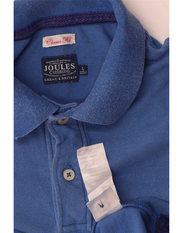 Camisa polo masculina Joules Classic Fit grande algodão azul