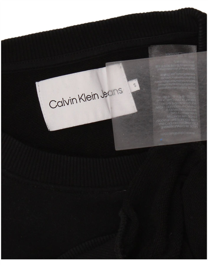 CALVIN KLEIN JEANS Suéter feminino cropped UK 10 pequeno preto