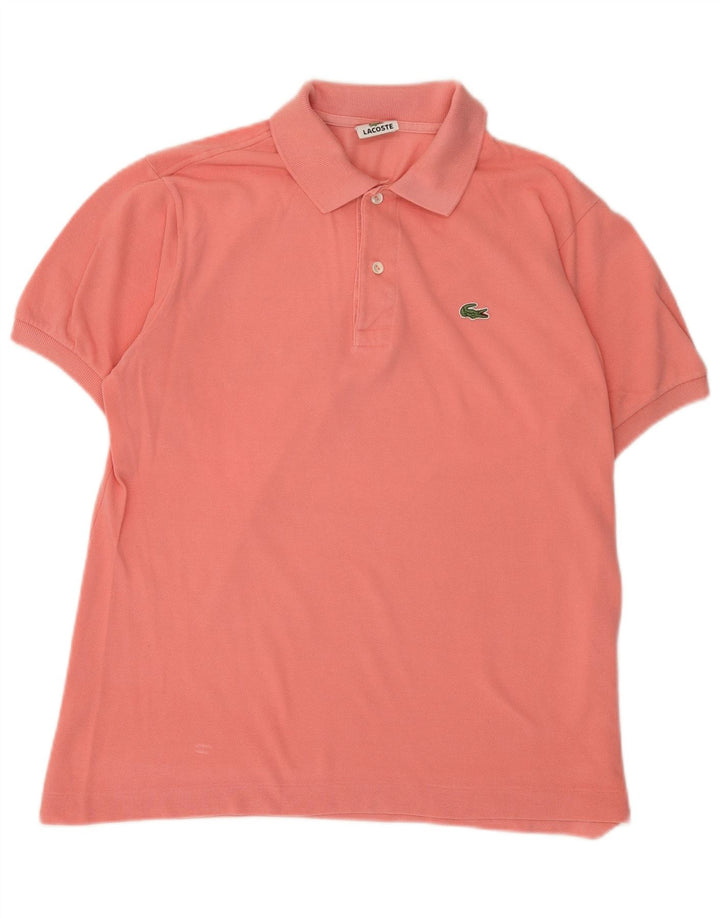Camisa polo masculina Lacoste tamanho 4 médio algodão rosa