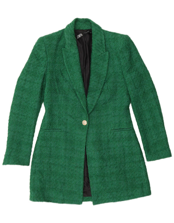 Sobretudo feminino Zara UK 10 pequeno acrílico verde