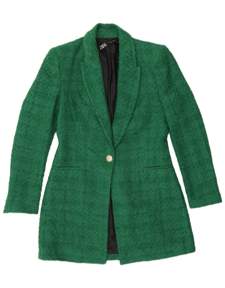 Sobretudo feminino Zara UK 10 pequeno acrílico verde