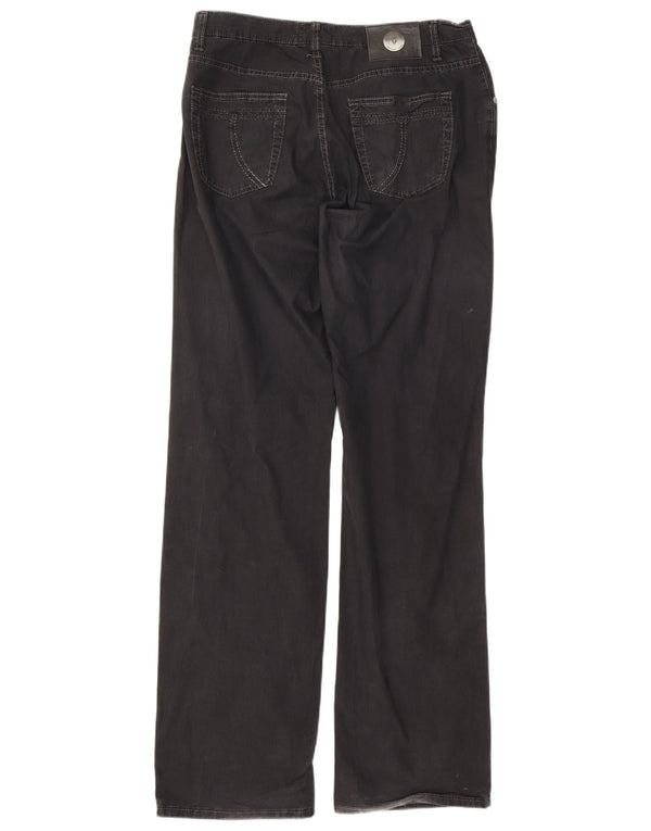 Trussardi Calça masculina reta casual W34 L33 algodão preto