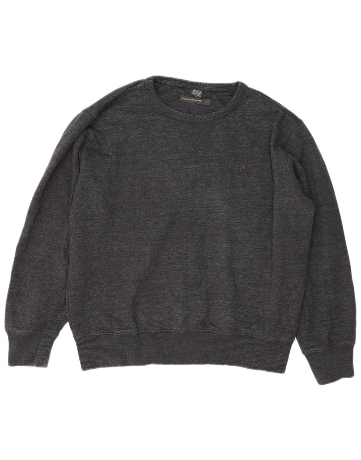 Moletom masculino French Connection Jumper grande algodão cinza