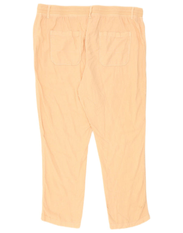 Calça casual justa feminina Marks & Spencer Reino Unido 16 grande W36 L28 linho rosa