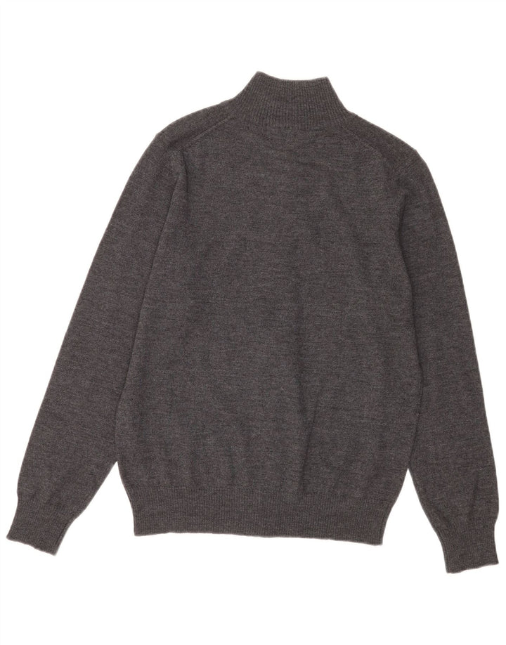 Suéter cardigã masculino Zara lã cinza médio