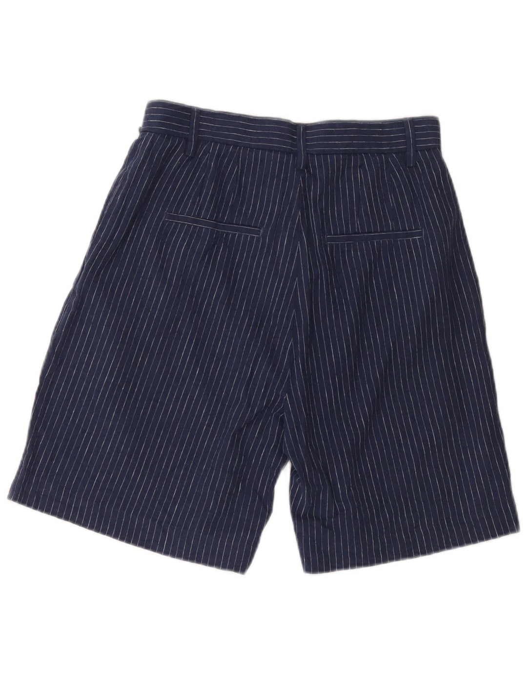 Shorts Chino feminino Carrera Pegged W29 médio azul marinho listrado linho