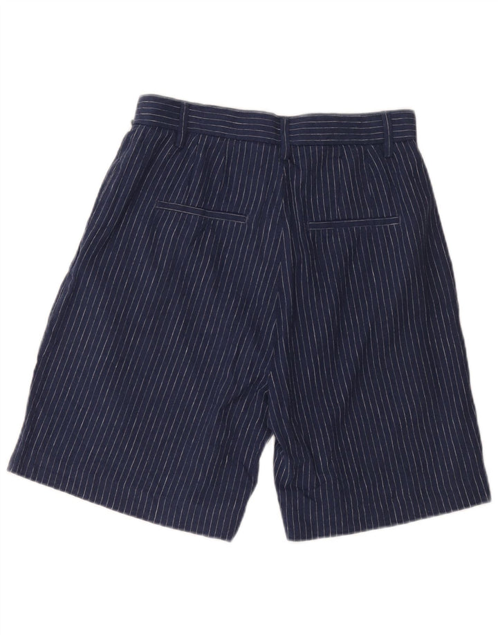 Shorts Chino feminino Carrera Pegged W29 médio azul marinho listrado linho