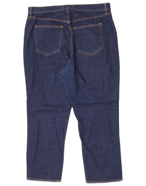 Calça jeans feminina curva reta Abercrombie & Fitch US 16 2XL W33 L27 azul