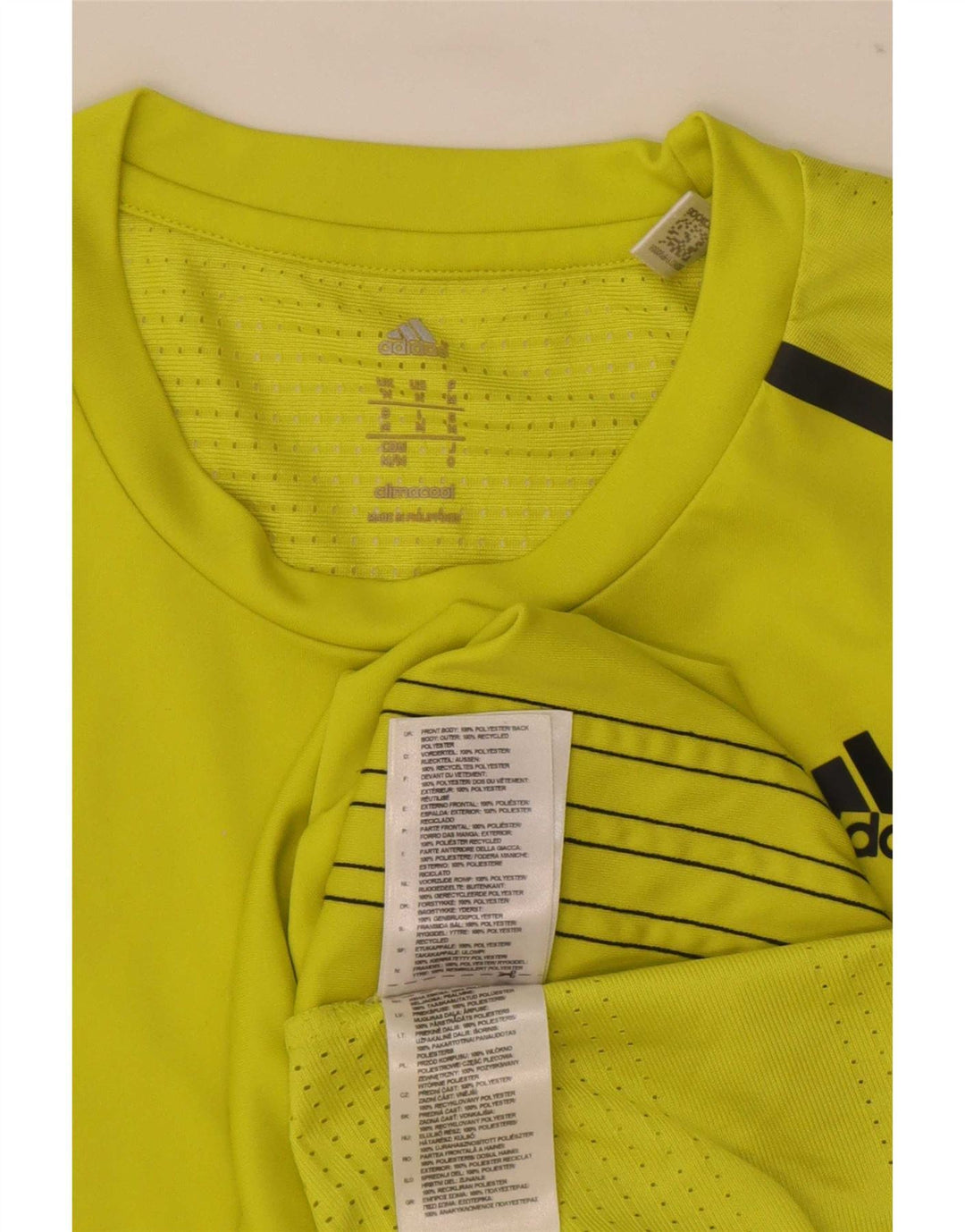 Adidas Mens Climacool Camiseta Top Médio Poliéster Amarelo