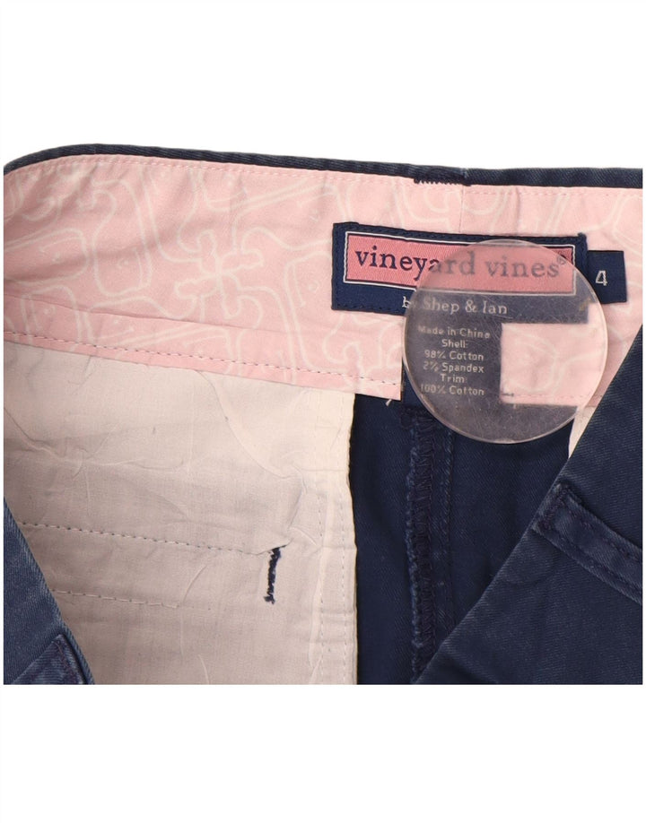 Minissaia feminina Vineyard Vines EUA 4 pequena W30 algodão azul marinho