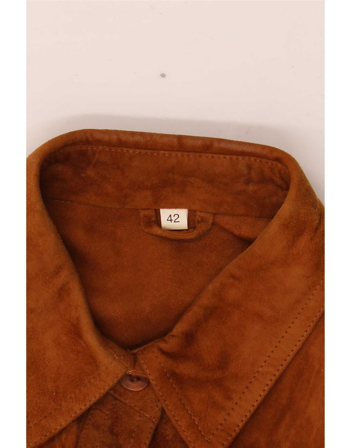 Camiseta feminina vintage de camurça IT 42 marrom médio