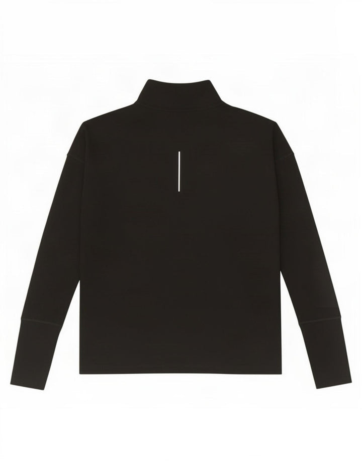 Pulôver masculino Nike Dri Fit com gola e zíper, top pequeno de poliéster preto