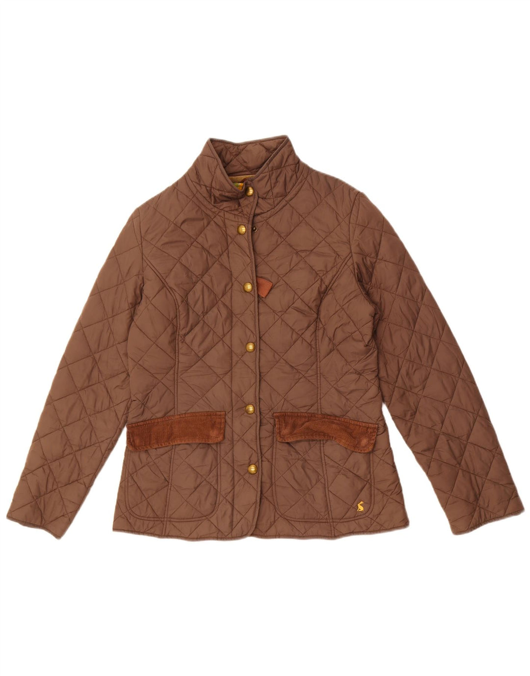 Jaqueta acolchoada feminina Joules UK 12 algodão cinza médio