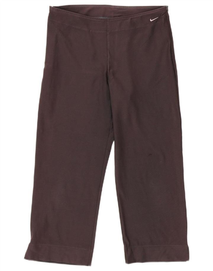 Calça de treino feminina NIKE Dri Fit Capri Reino Unido 12/14 grande cinza algodão