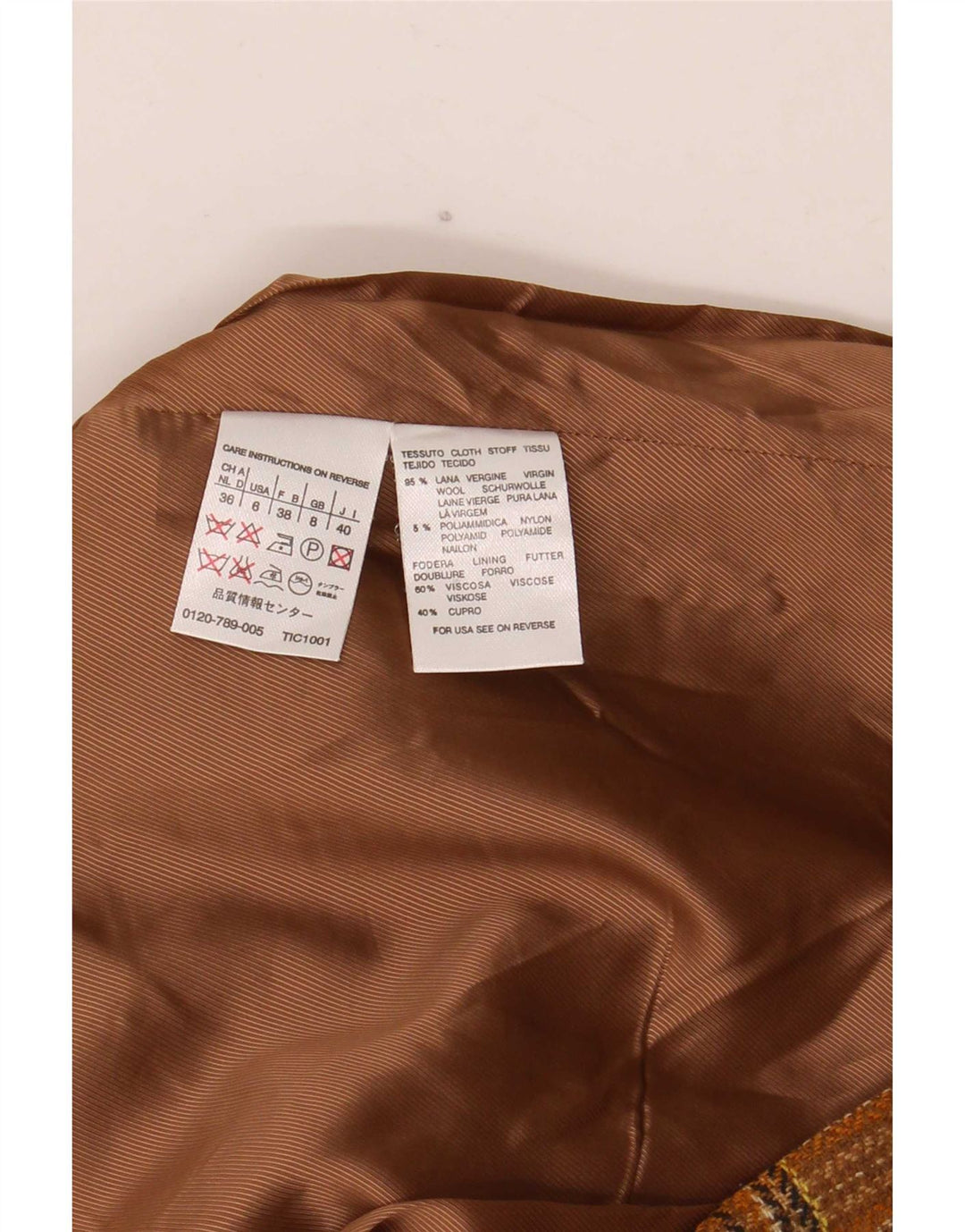 Max Mara Jaqueta blazer feminina de fim de semana com 2 botões Reino Unido 8 pequena lã xadrez marrom