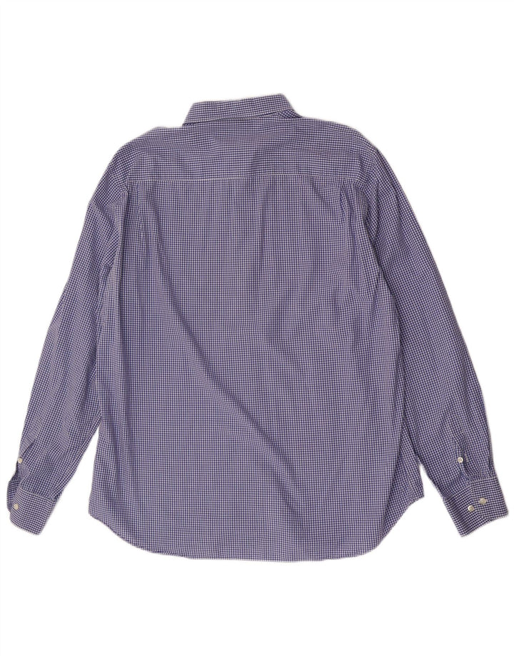 Camisa masculina Massimo Dutti 2XL algodão guingão azul