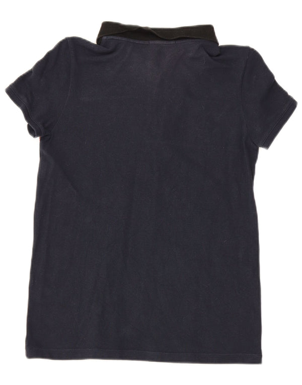 Camisa polo feminina Burberry 13-14 anos algodão xadrez azul marinho