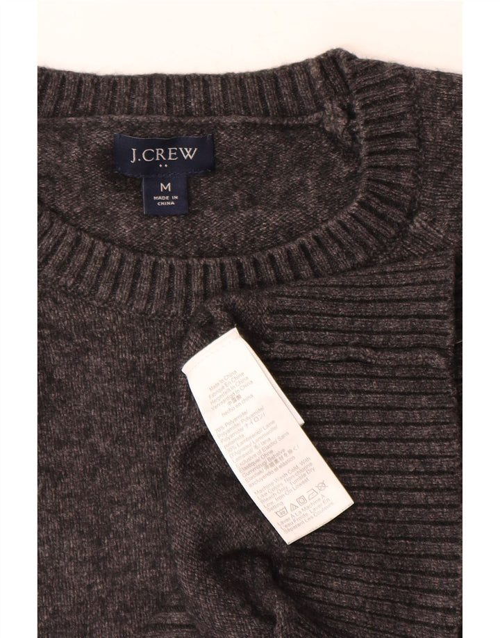 Suéter masculino J. CREW com gola redonda e poliamida manchada cinza médio