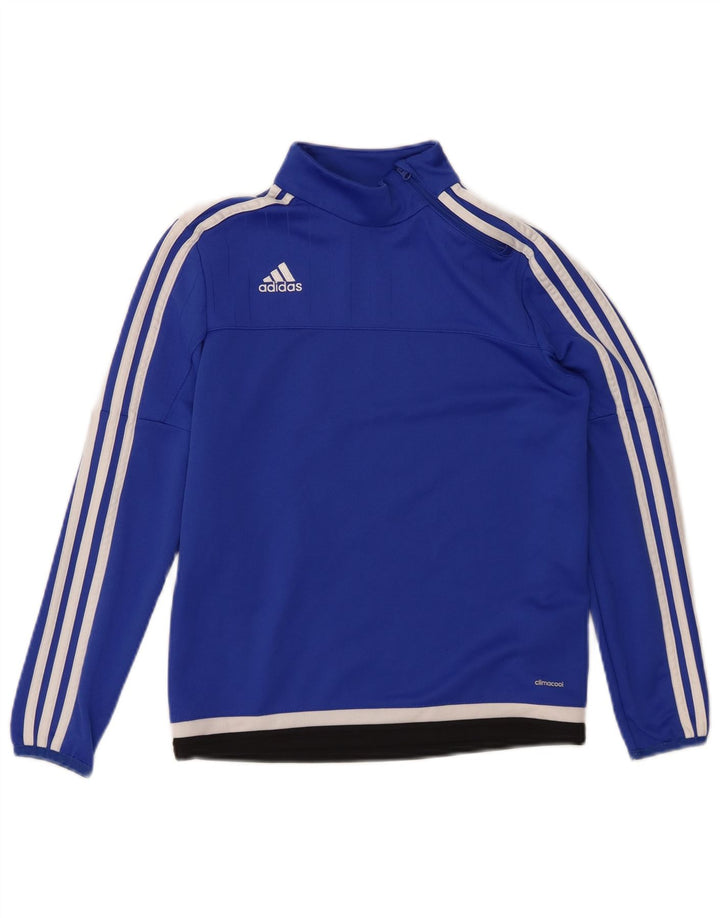 ADIDAS Meninos Climacool Zip Neck Pullover Treino Top 11-12 Anos Azul