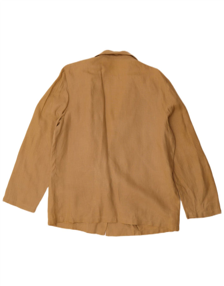 Jaqueta blazer feminina vintage com 1 botão Reino Unido 16 grande bege