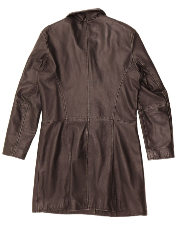 Casaco de couro feminino Gipsy UK 12 marrom médio