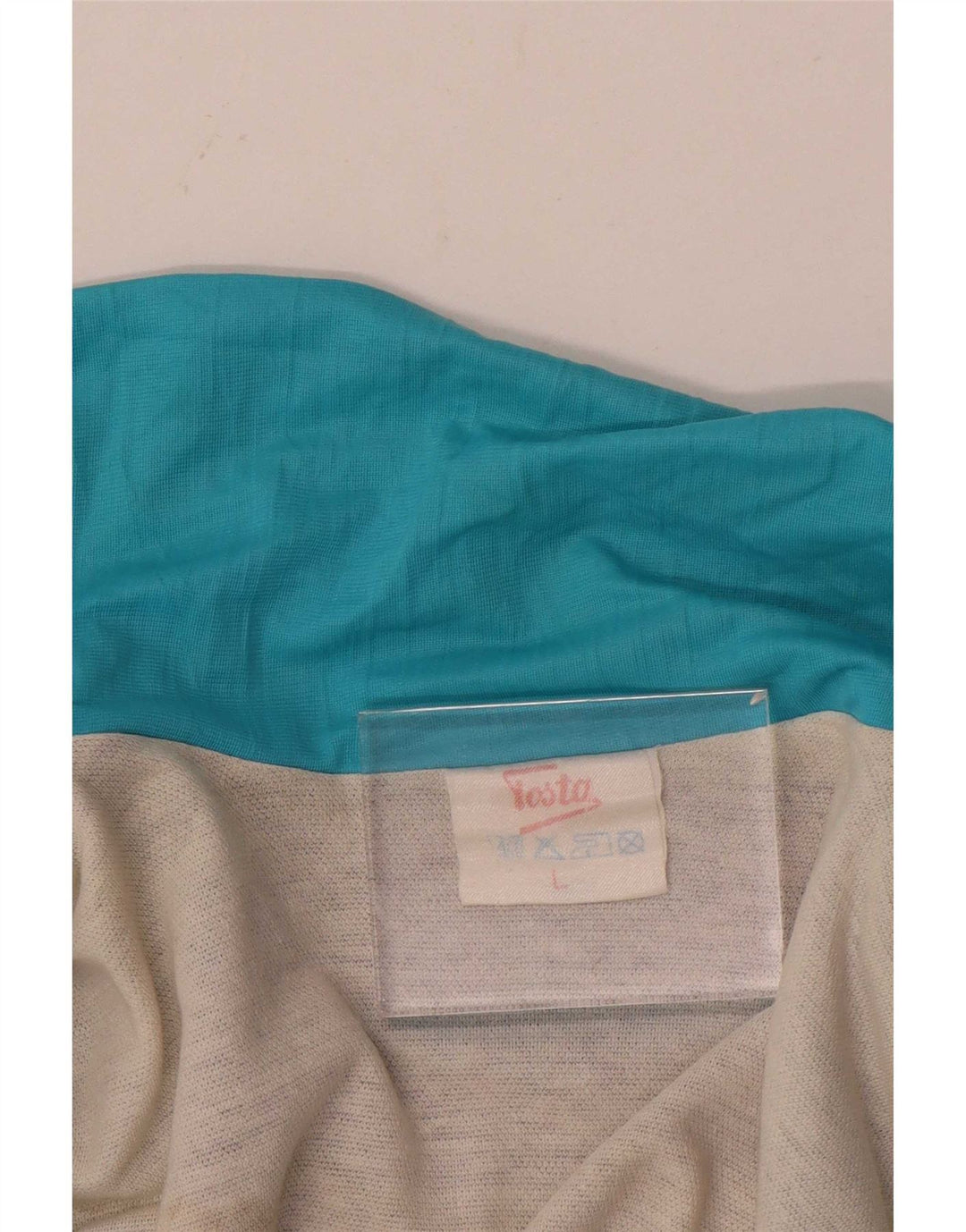 Jaqueta vintage masculina de agasalho grande bloco colorido azul marinho