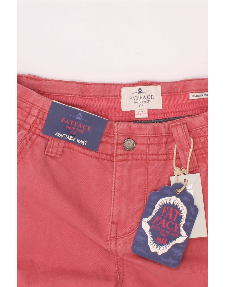Shorts cargo Fat Face Boys 10-11 anos W25 algodão rosa