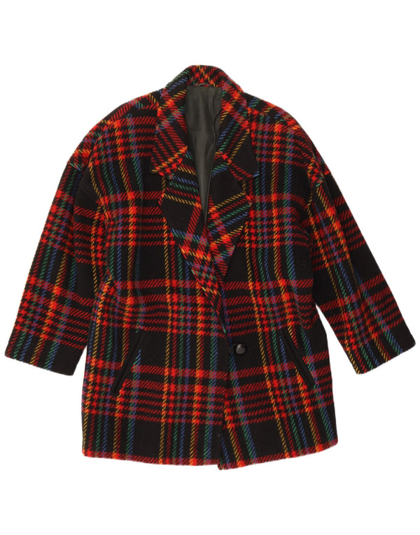 Jaqueta blazer feminina vintage com 1 botão IT 46 grande xadrez multicolorido