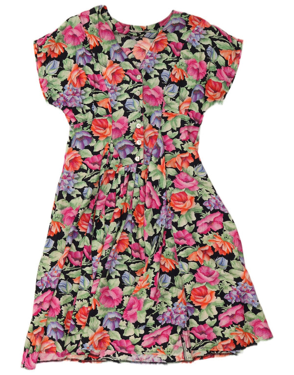 Mona Lisa Vestido feminino linha A UK 16 grande floral multicolorido