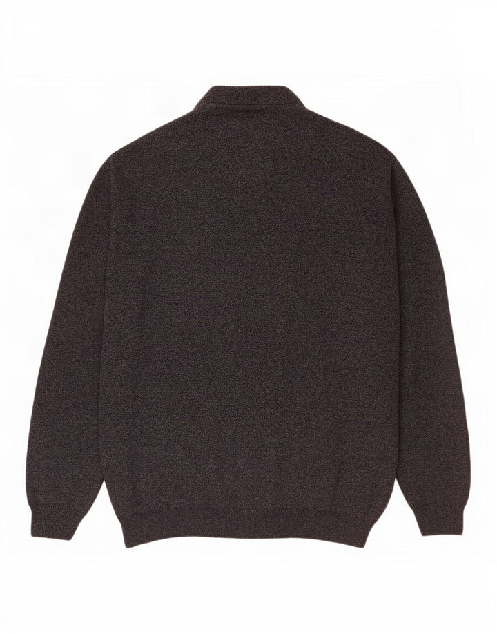 Suéter masculino Rodes com gola polo, grande lã listrada azul marinho